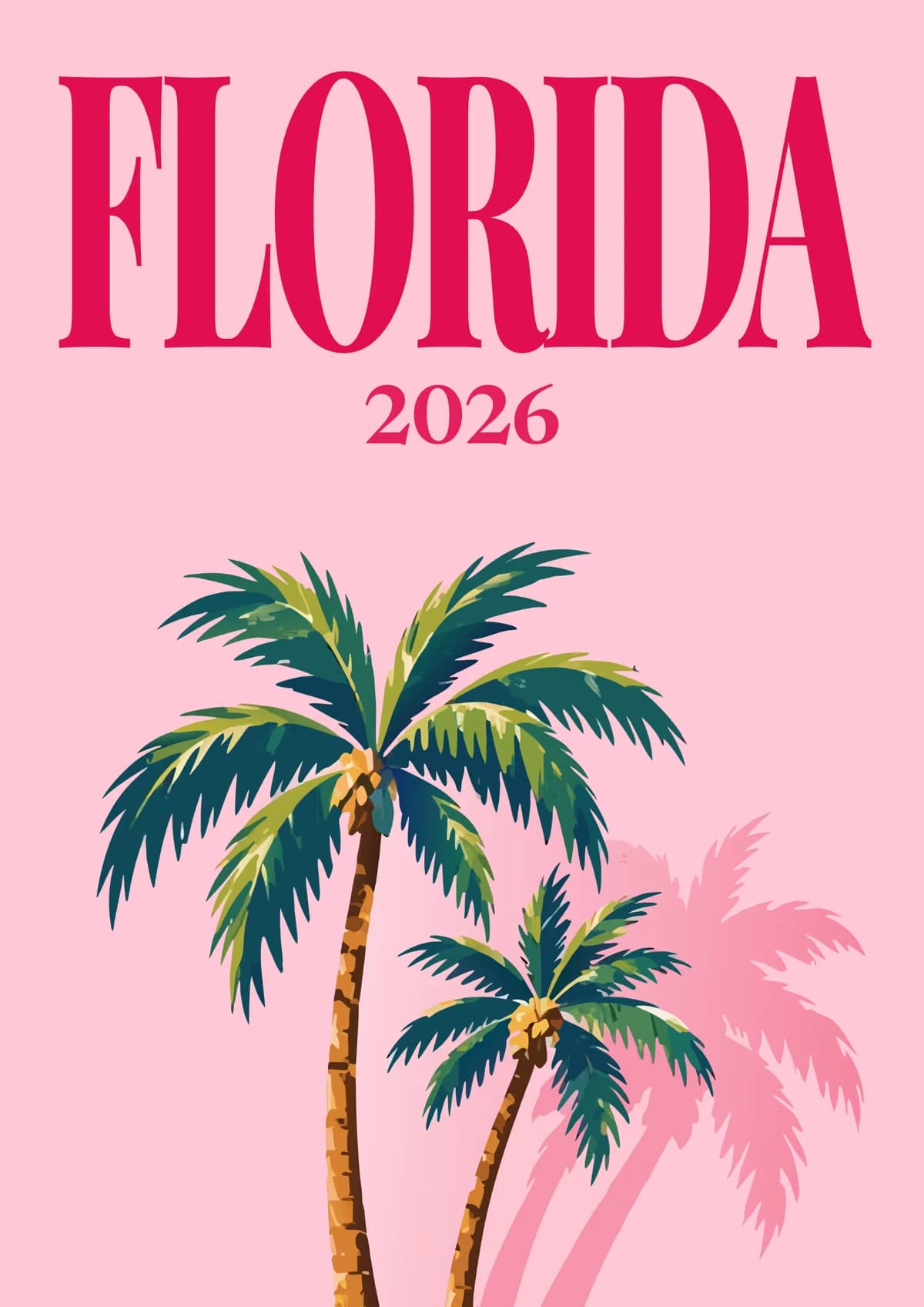 Florida illustrated travel photo book cover with the palms artwork