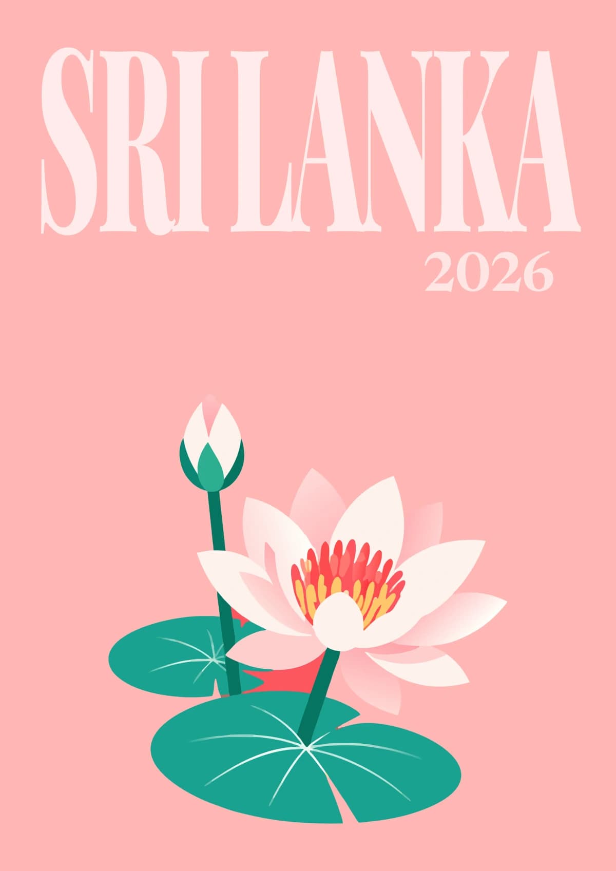 Sri Lanka illustrated travel photo book cover with the lotus artwork