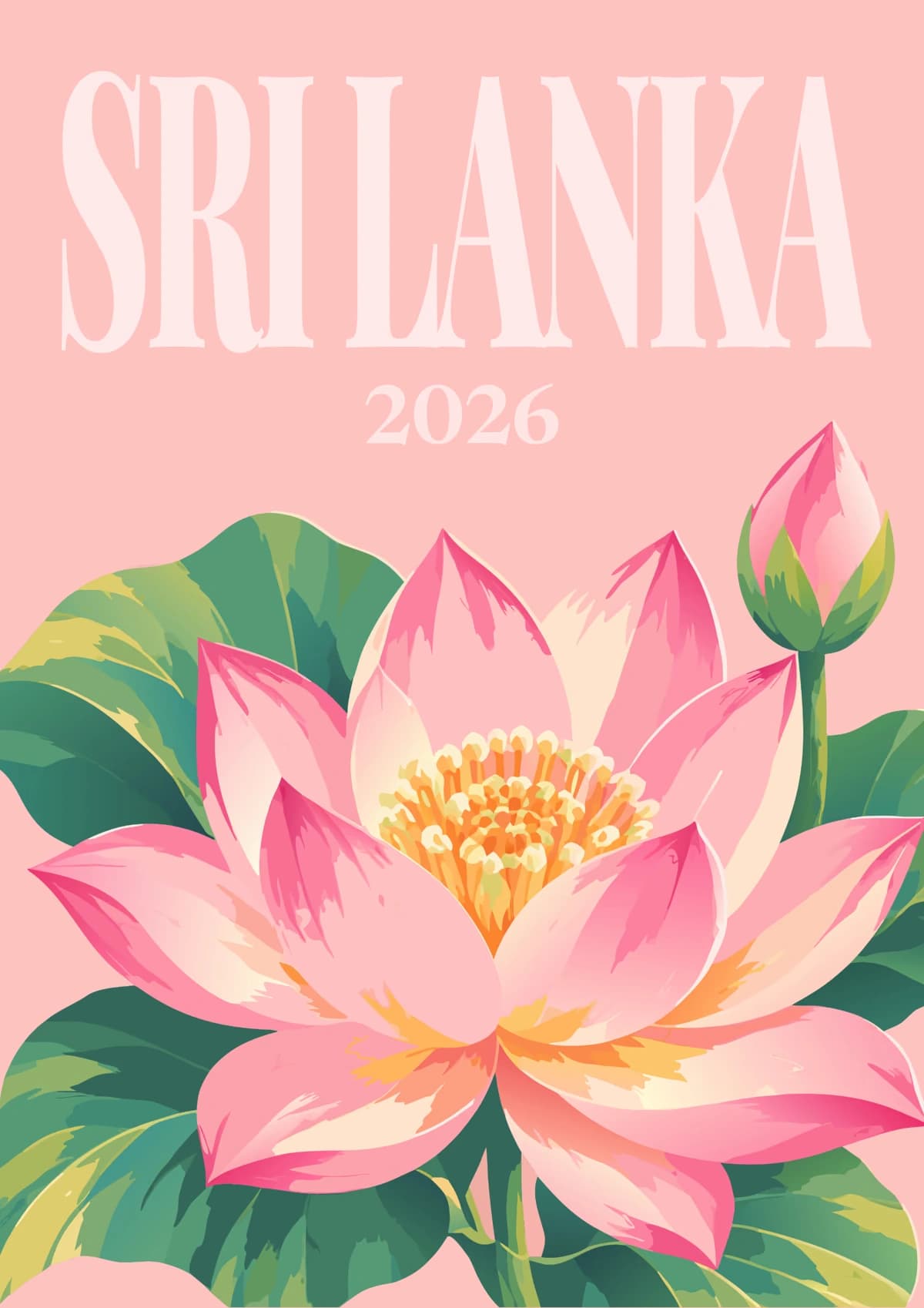 Sri Lanka illustrated travel photo book cover with the lotus artwork