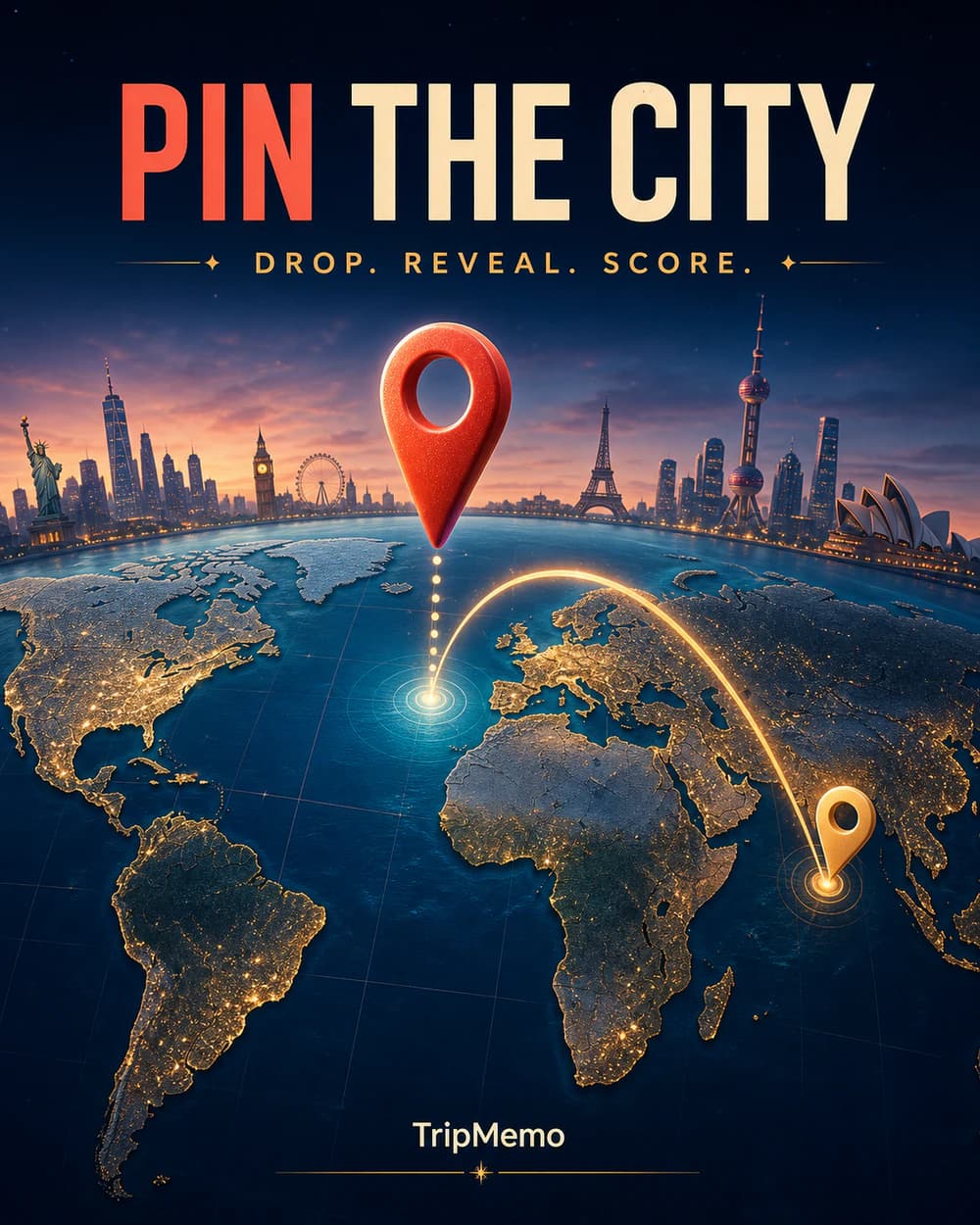 Pin the City interactive map quiz