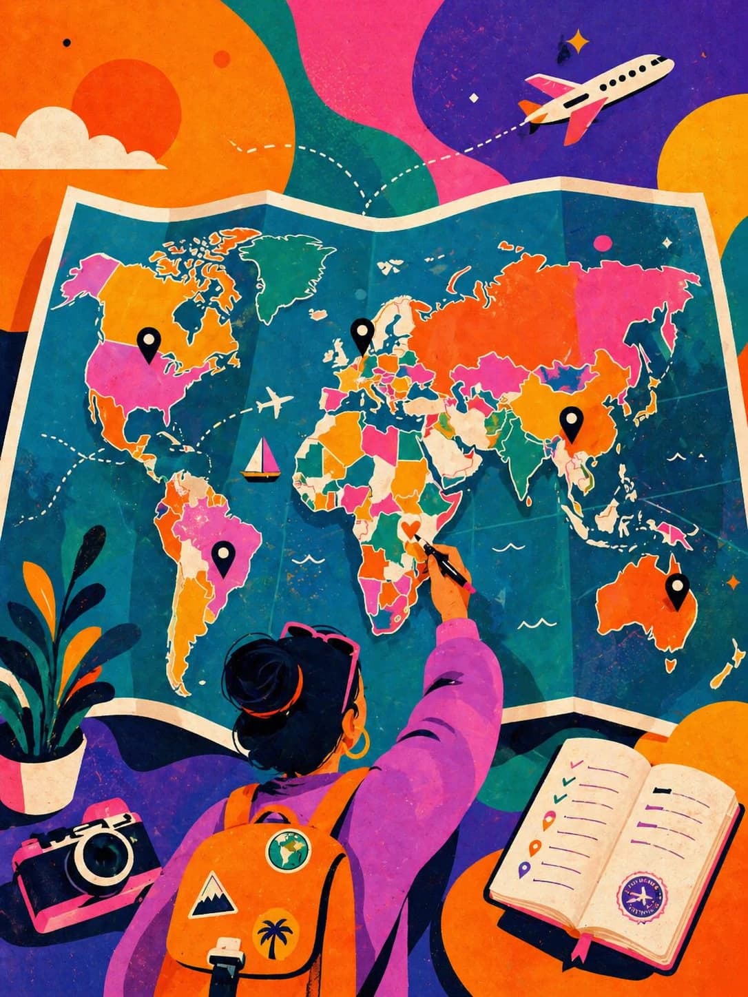 Visited Countries Map travel tracker for marking every country you have visited on a world map