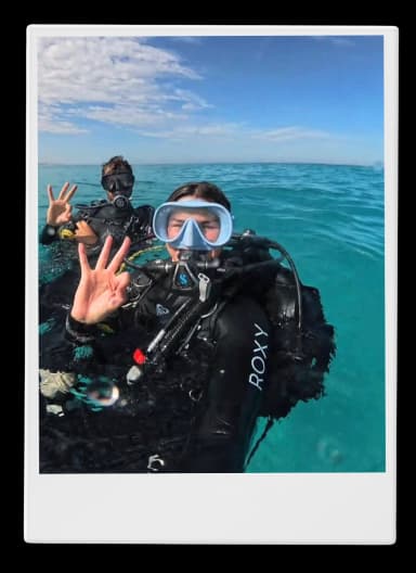 Scuba diving polaroid