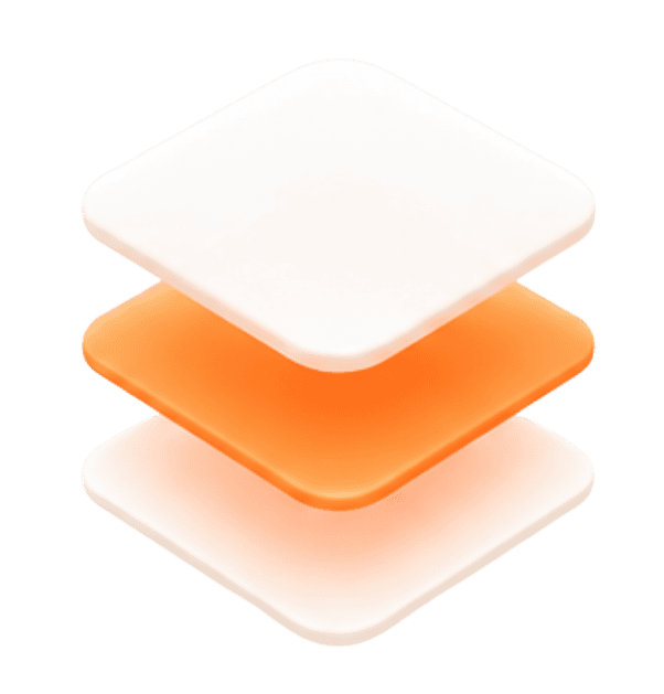 Three softly rounded layers arranged into a simple stack