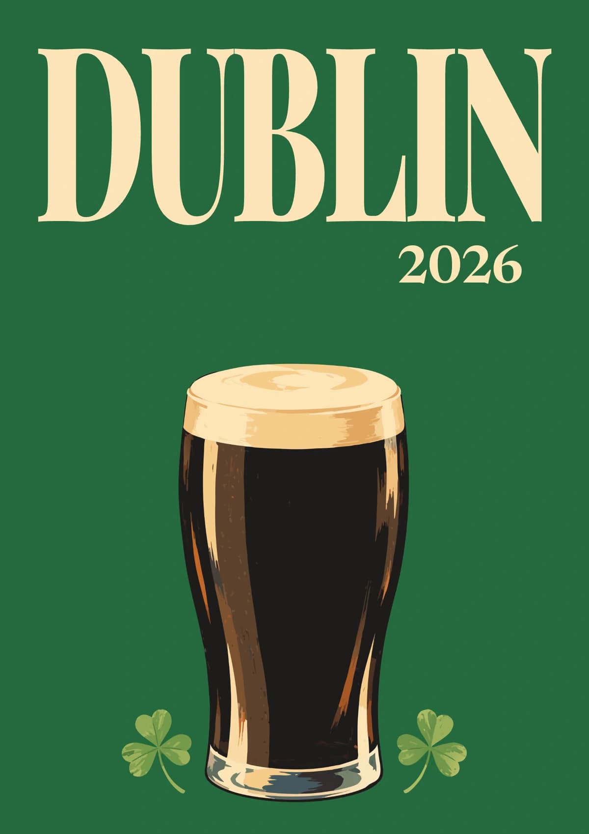 Dublin illustrated travel photo book cover with the pint of stout artwork