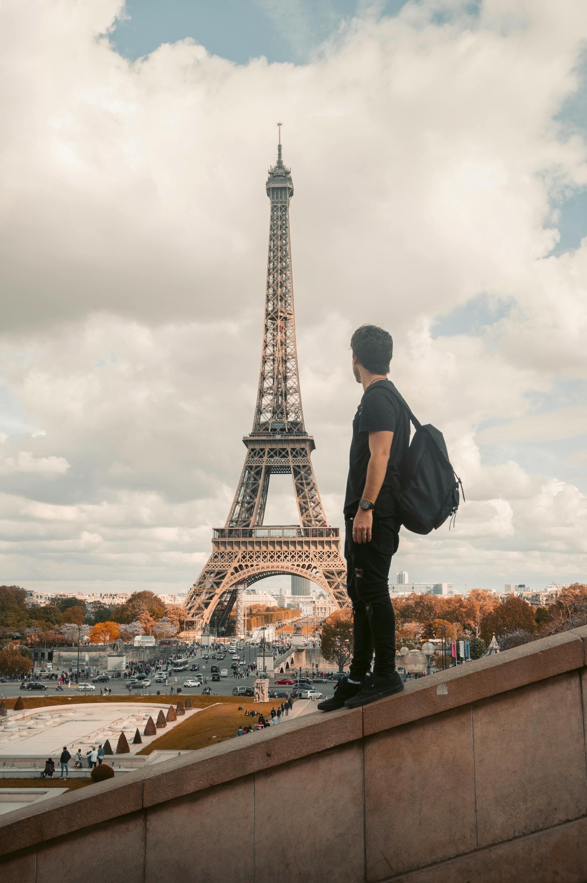 Eiffel Tower viewed from the Trocadéro at golden hour, Paris, France