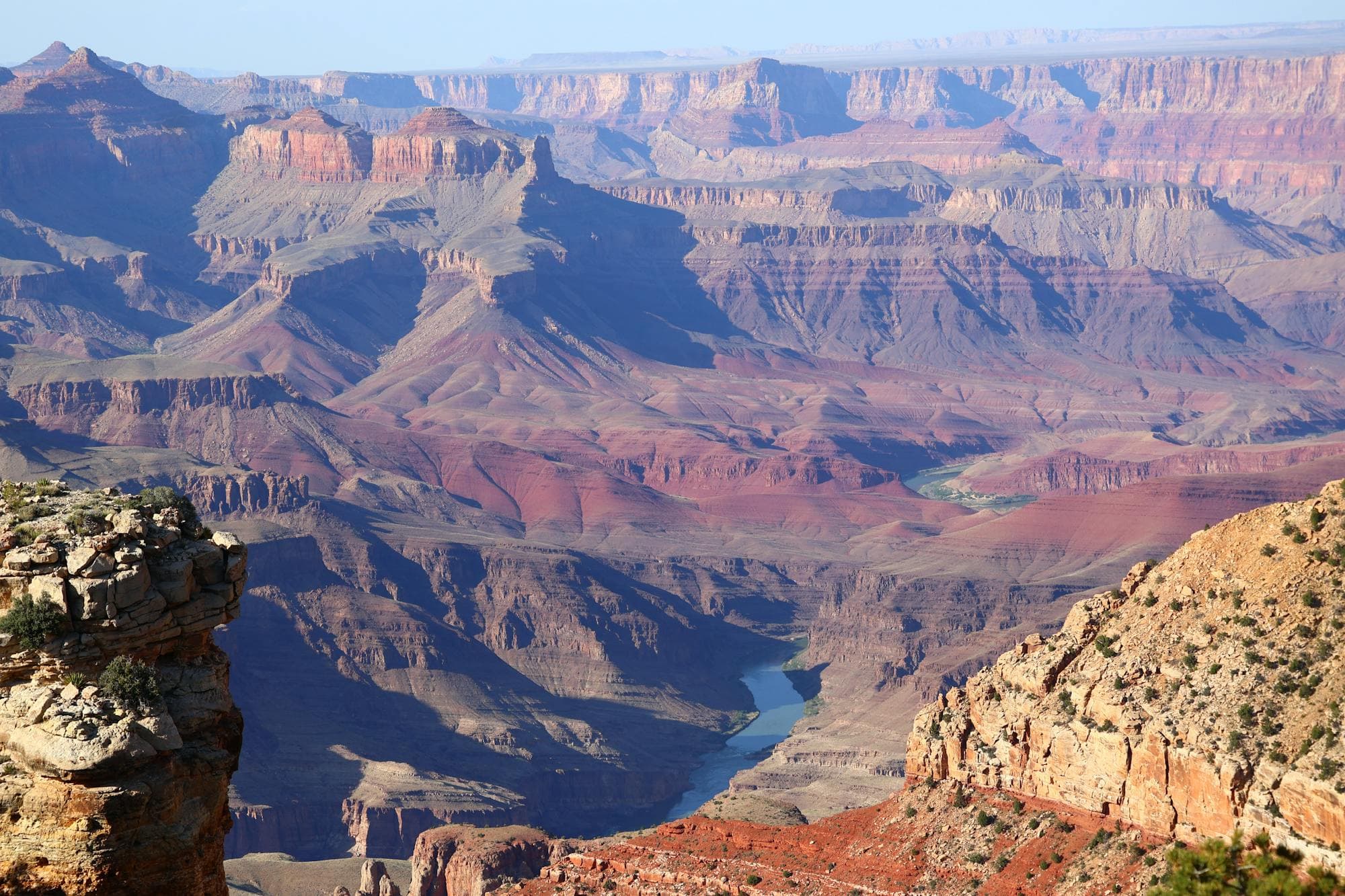 Sunset light over the Grand Canyon's South Rim, Arizona, USA