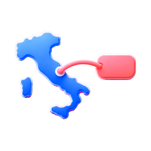 Outline of Italy connected to a memory tag
