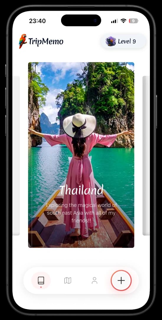 A TripMemo TripBook on iPhone