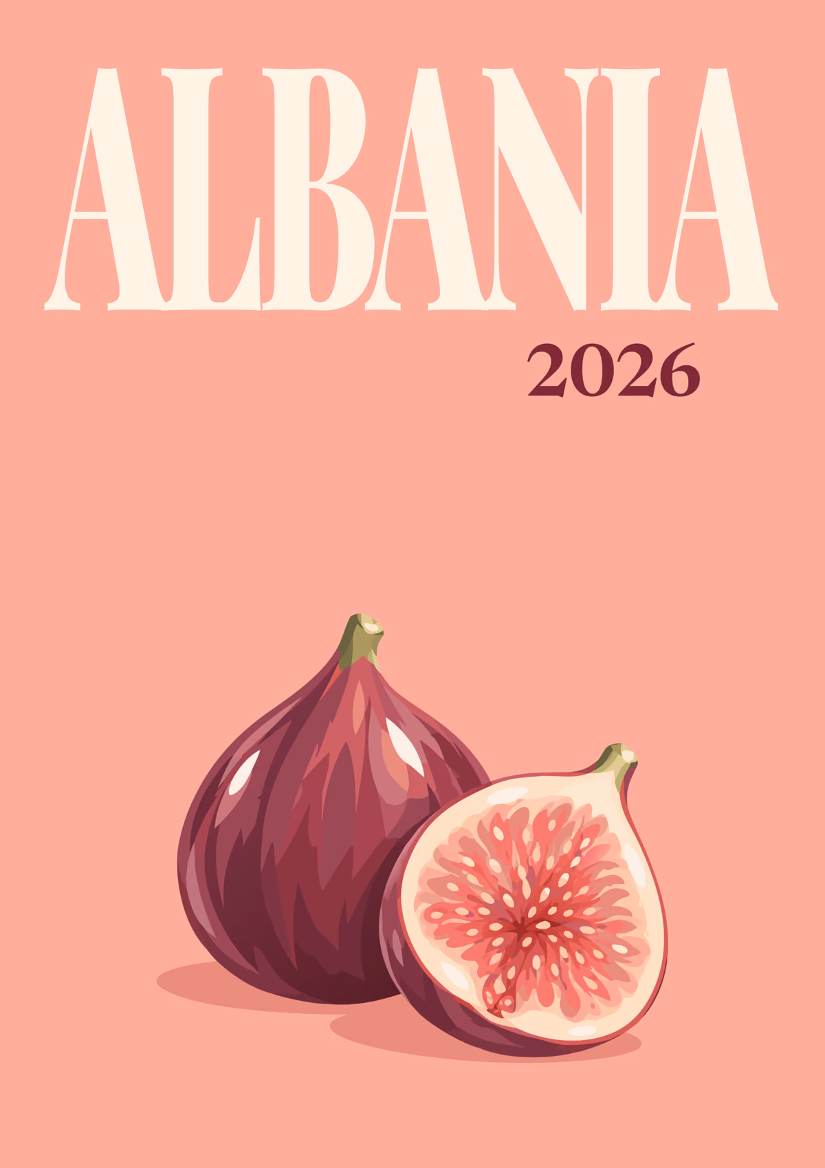 Albania illustrated travel photo book cover with the figs artwork