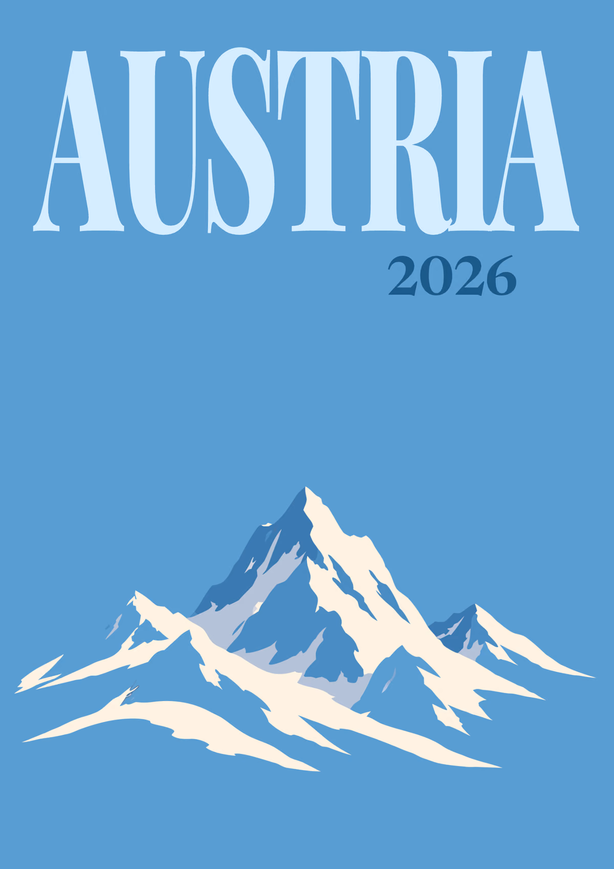 Austria illustrated travel photo book cover with the alpine peak artwork
