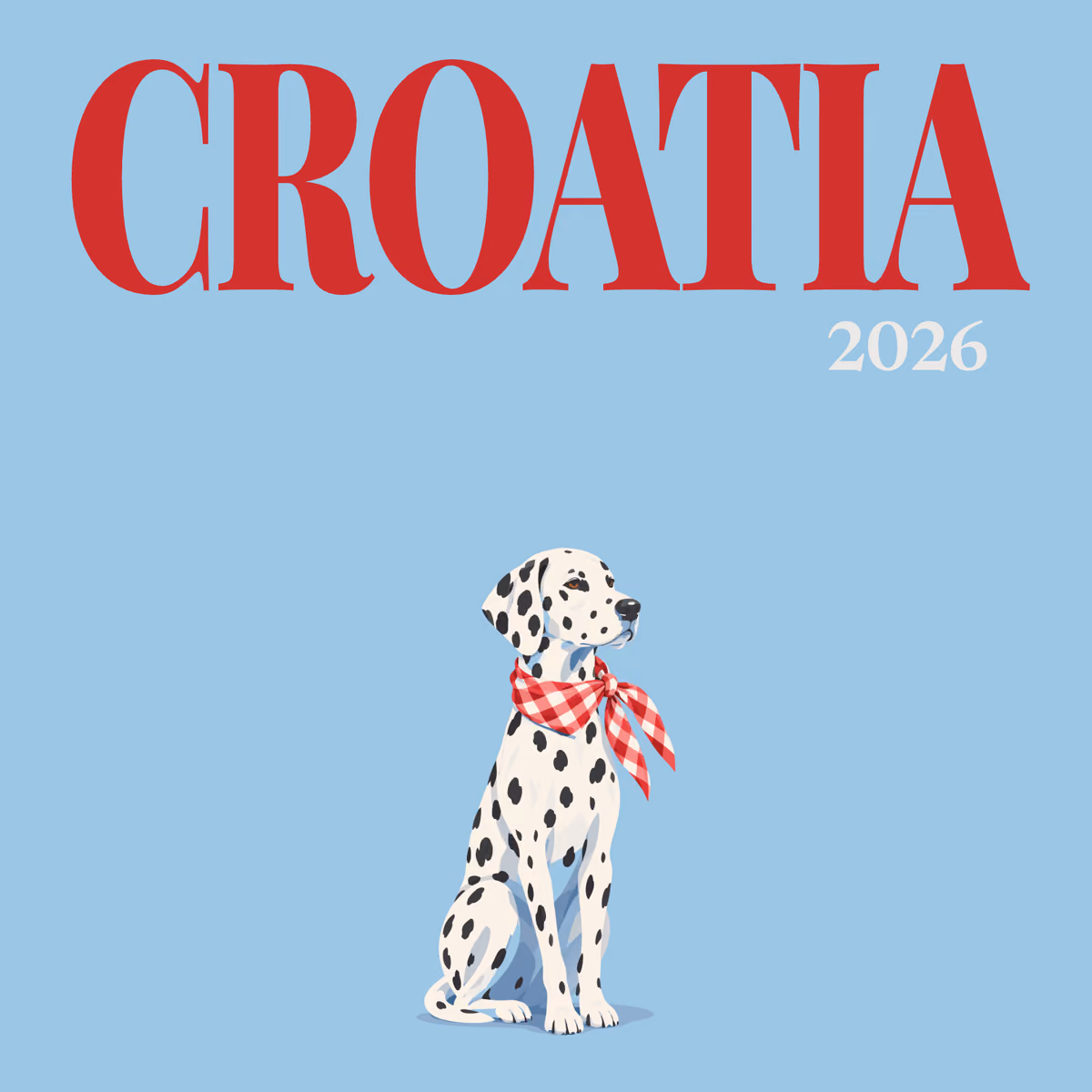 Croatia illustrated square photo book cover with the dalmatian artwork