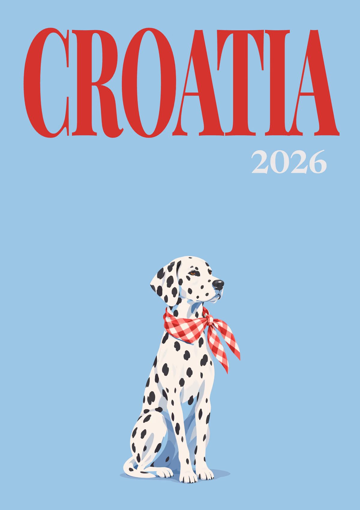 Croatia illustrated travel photo book cover with the dalmatian artwork