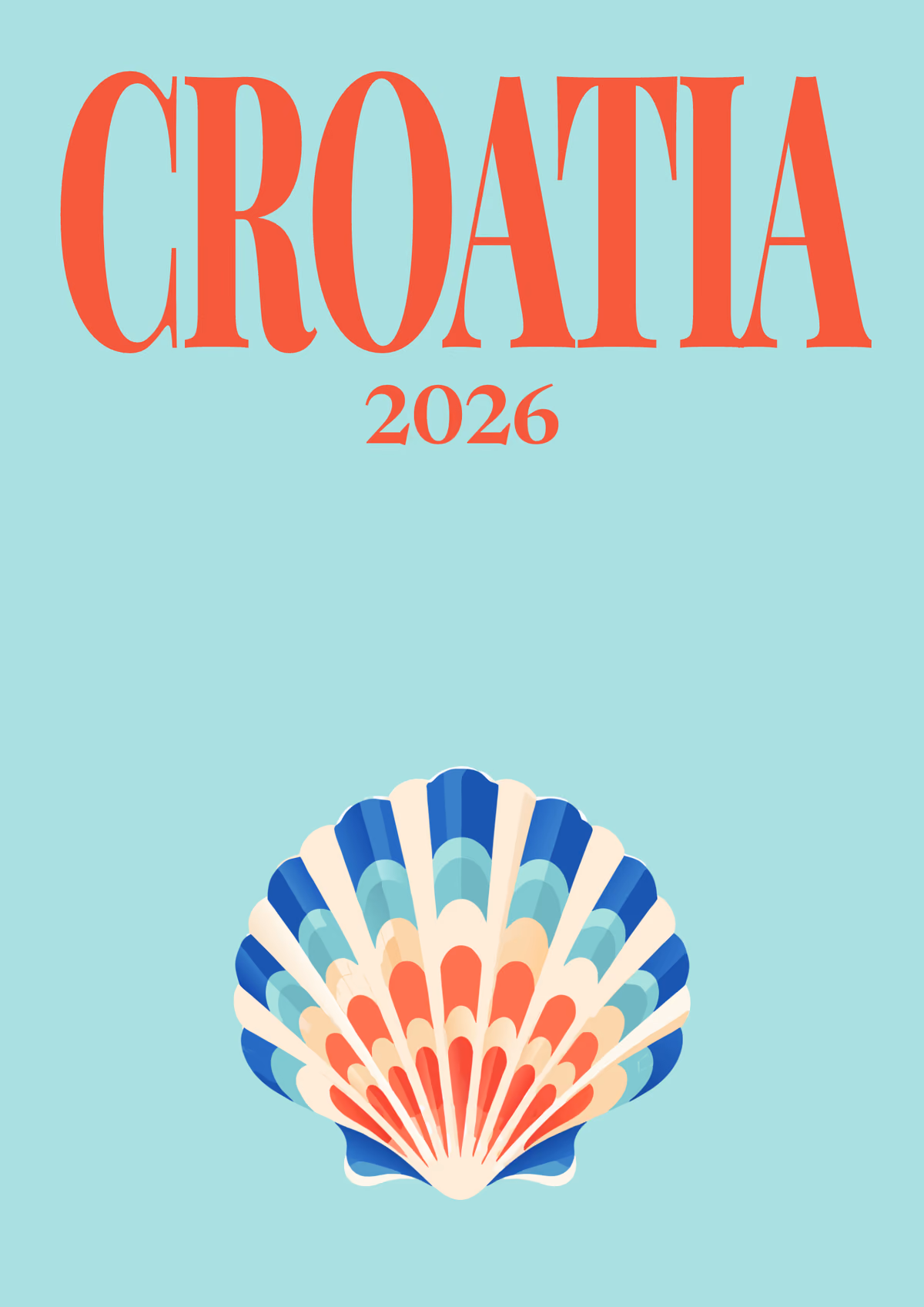 Croatia illustrated travel photo book cover with the shell artwork