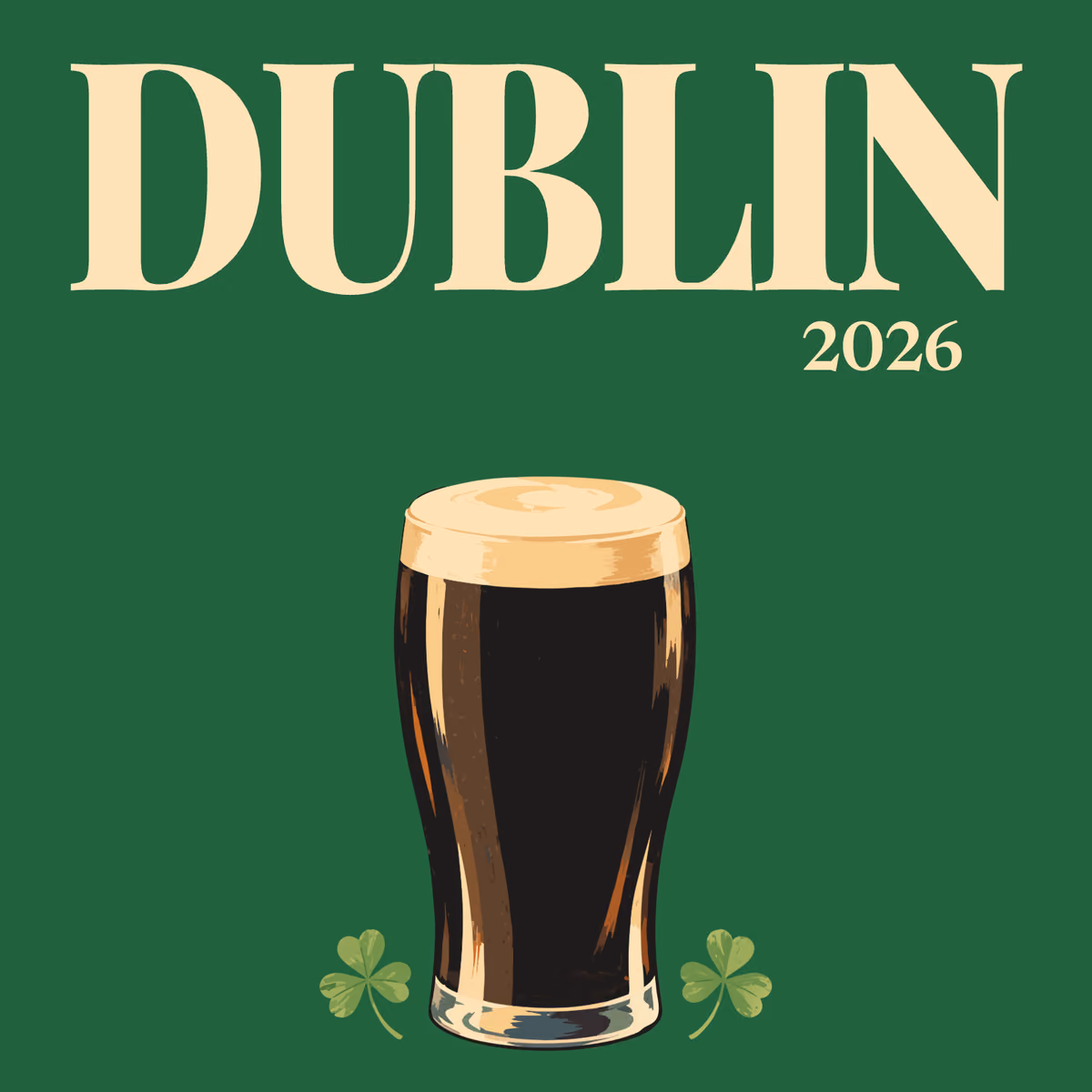 Dublin illustrated square photo book cover with the pint of stout artwork