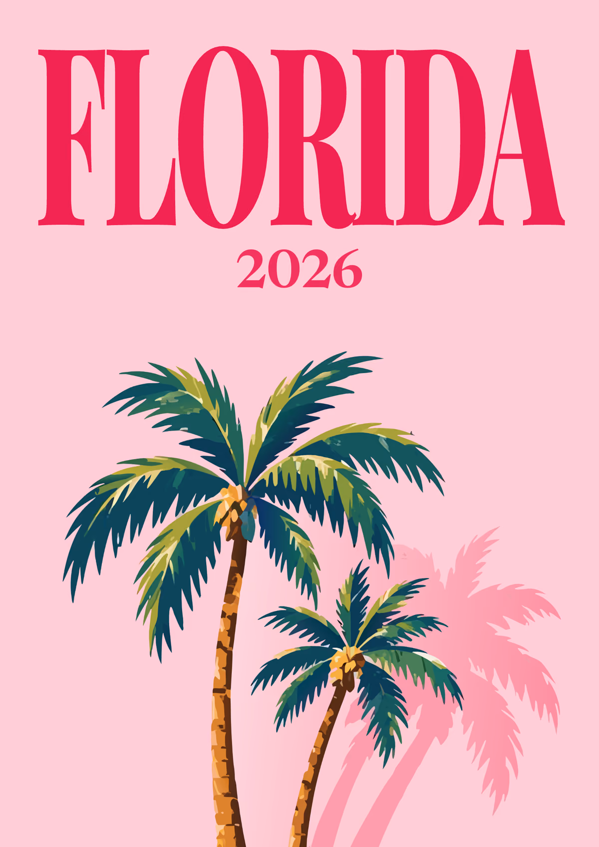 Florida illustrated travel photo book cover with the palms artwork