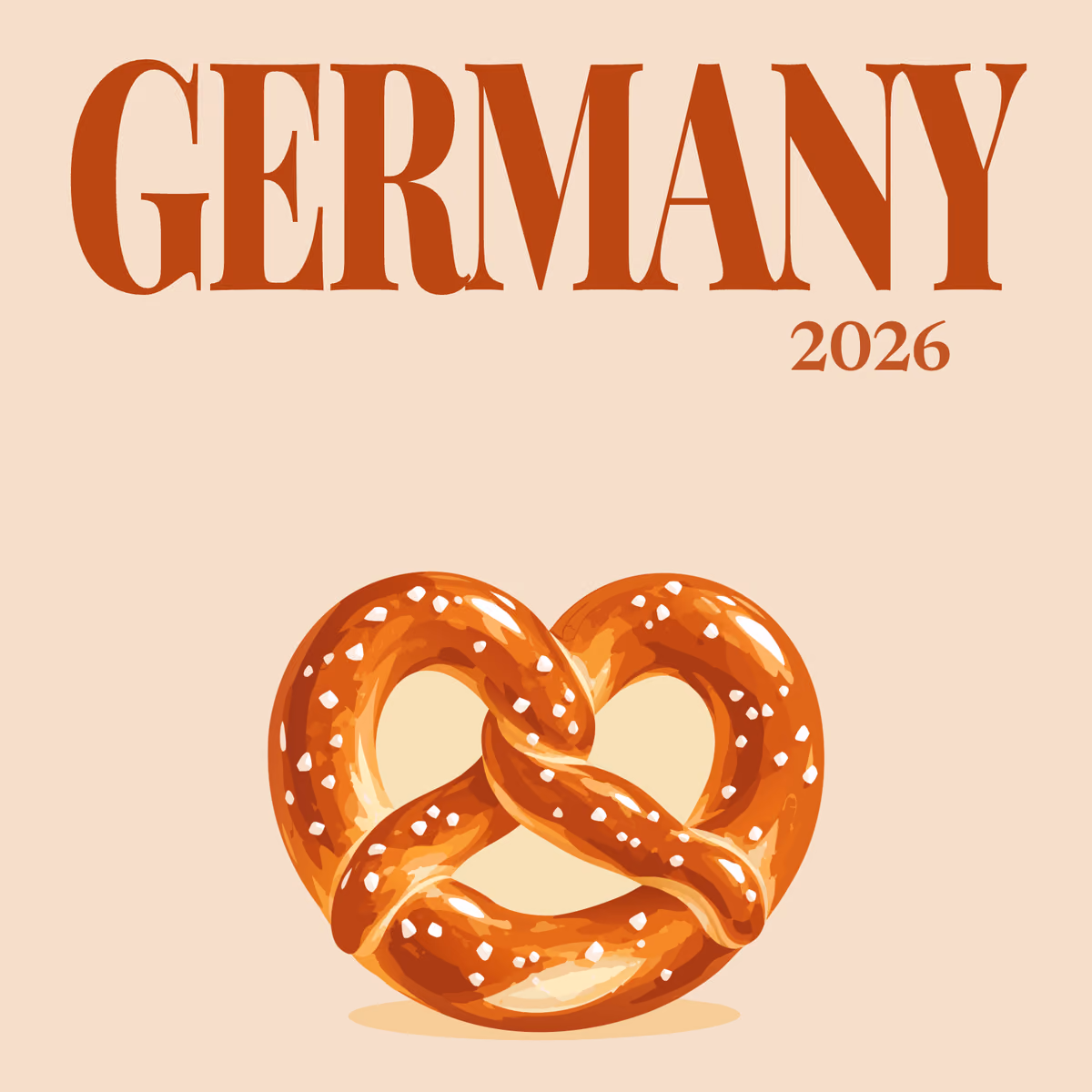 Germany illustrated square photo book cover with the pretzel artwork