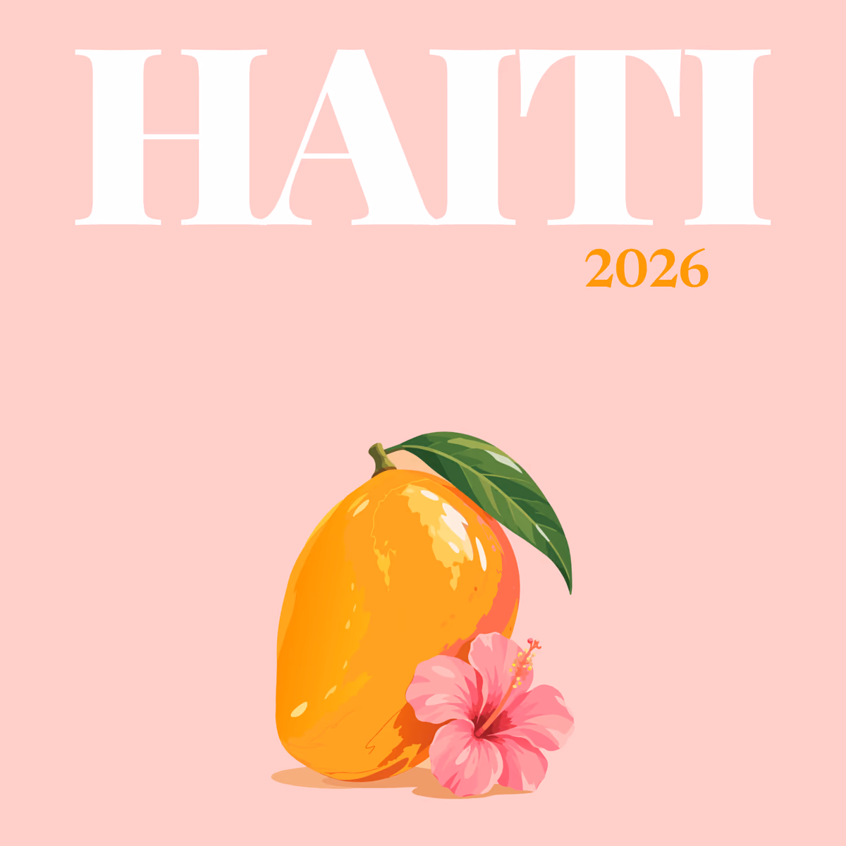 Haiti illustrated square photo book cover with the mango artwork
