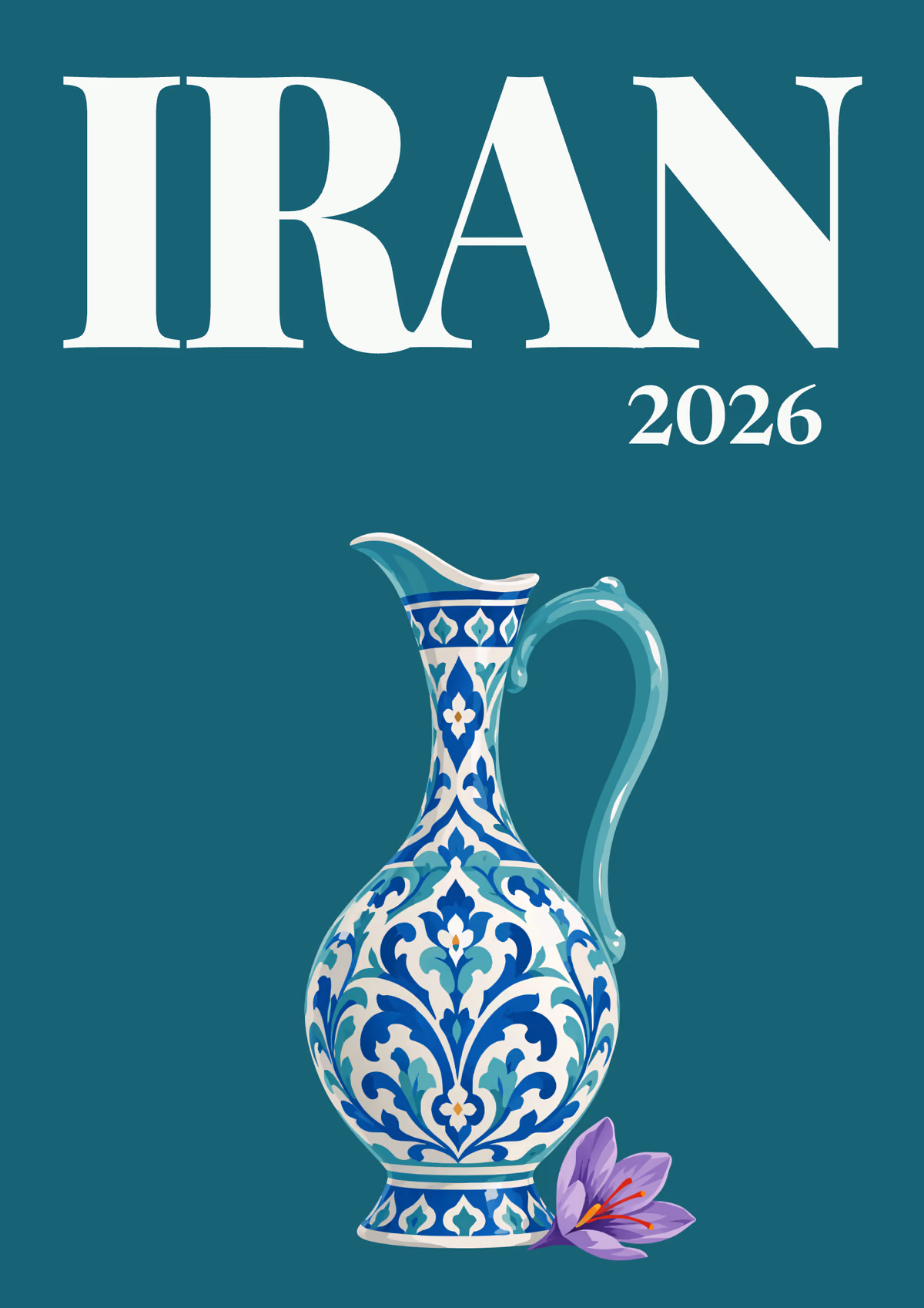 Iran illustrated travel photo book cover with the Persian ewer artwork