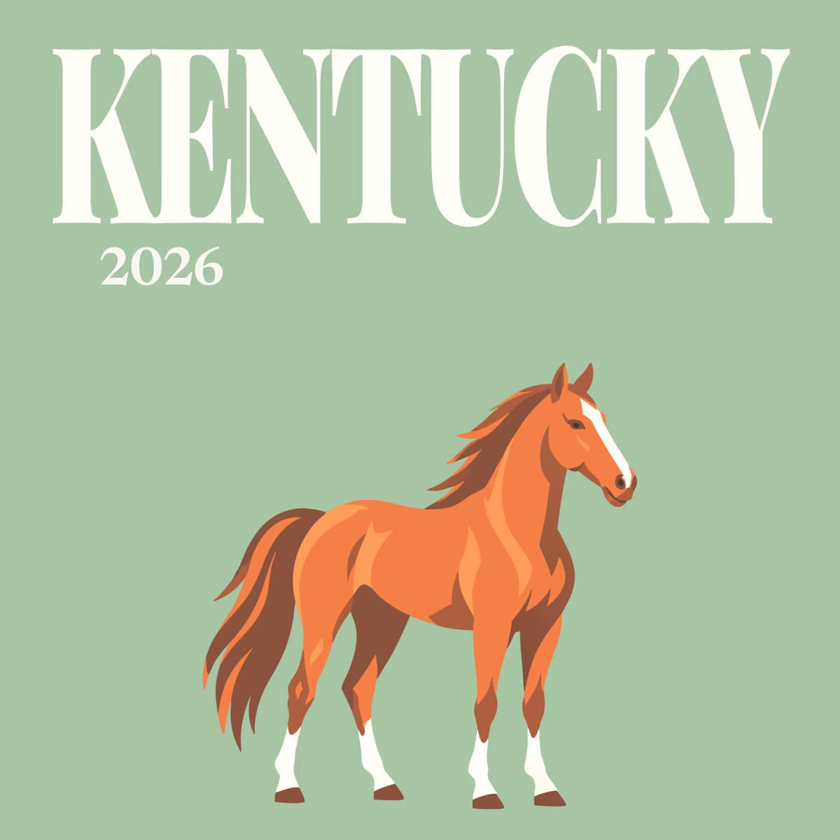 Kentucky illustrated square photo book cover with the horse artwork