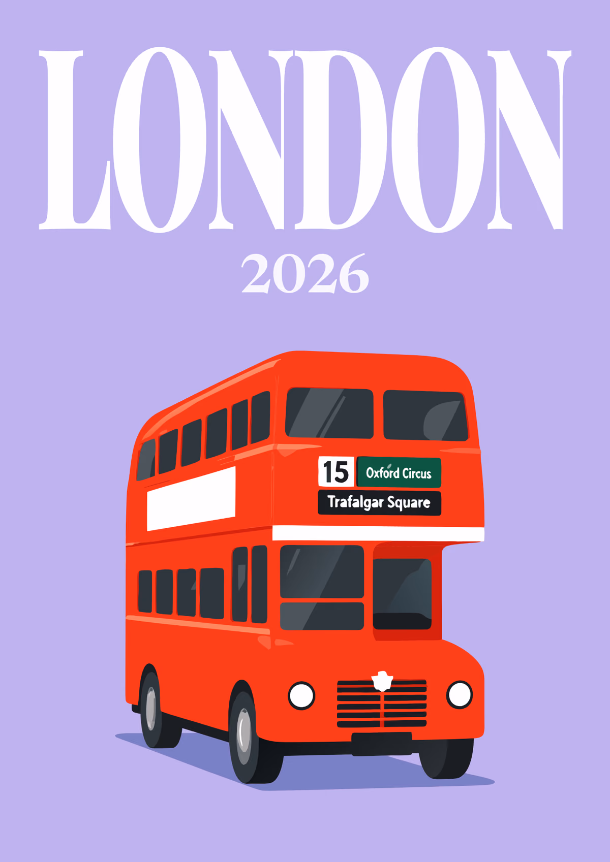 London illustrated travel photo book cover with the red double-decker bus artwork