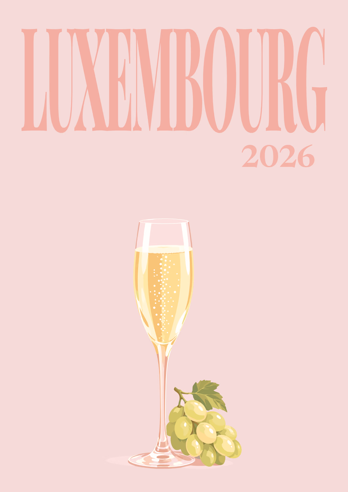 Luxembourg illustrated travel photo book cover with the crémant artwork