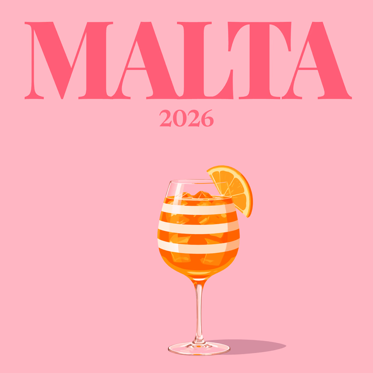 Malta illustrated square photo book cover with the spritz artwork