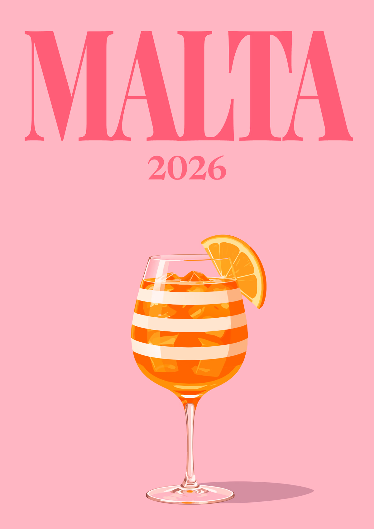 Malta illustrated travel photo book cover with the spritz artwork