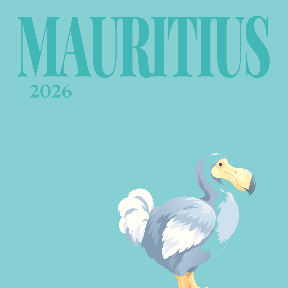 Mauritius illustrated square photo book cover with the dodo artwork