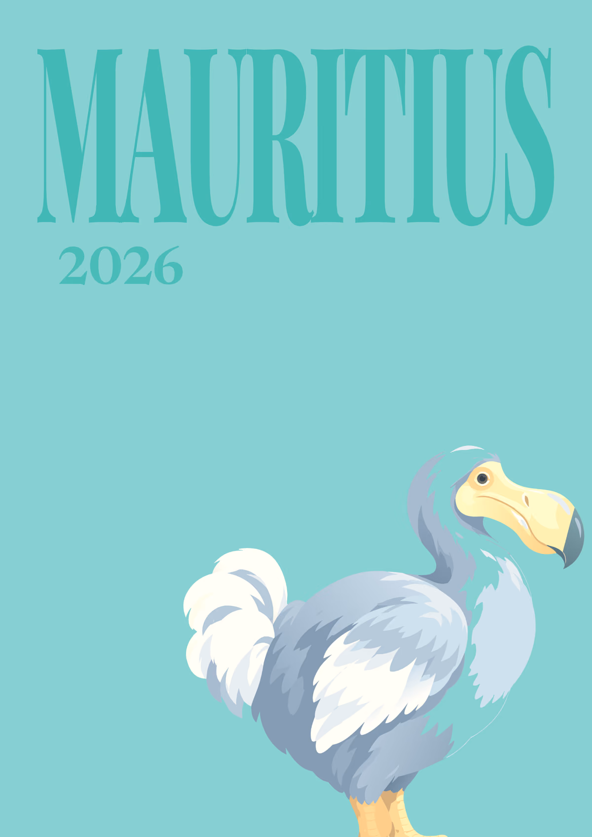 Mauritius illustrated travel photo book cover with the dodo artwork
