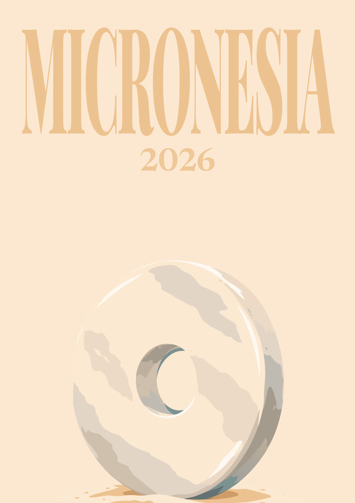 Micronesia illustrated travel photo book cover with the stone money artwork
