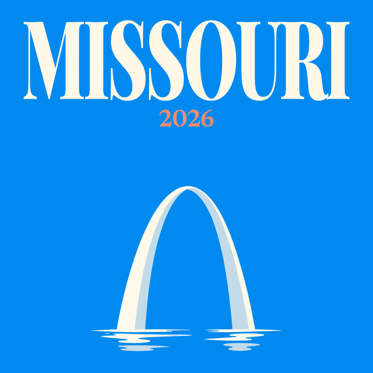Missouri illustrated square photo book cover with the Gateway Arch artwork
