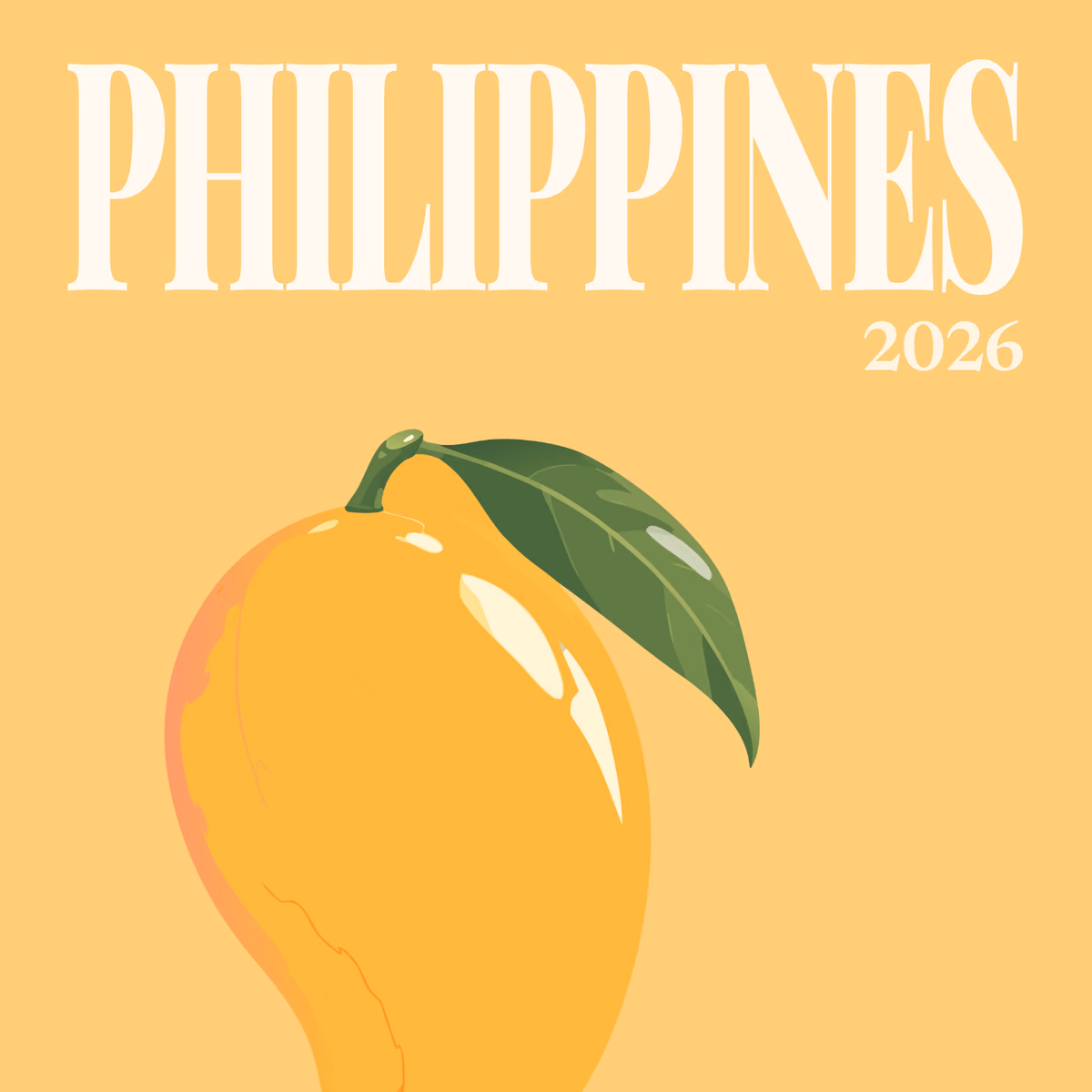 Philippines illustrated square photo book cover with the carabao mango artwork