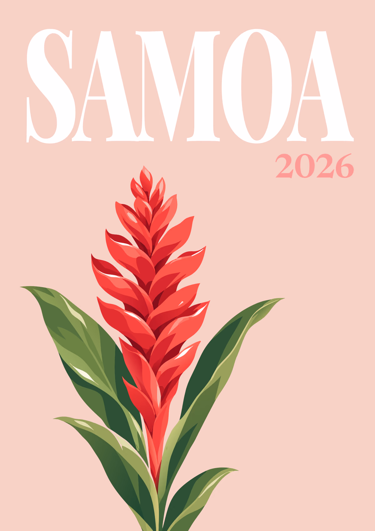 Samoa illustrated travel photo book cover with the teuila flower artwork