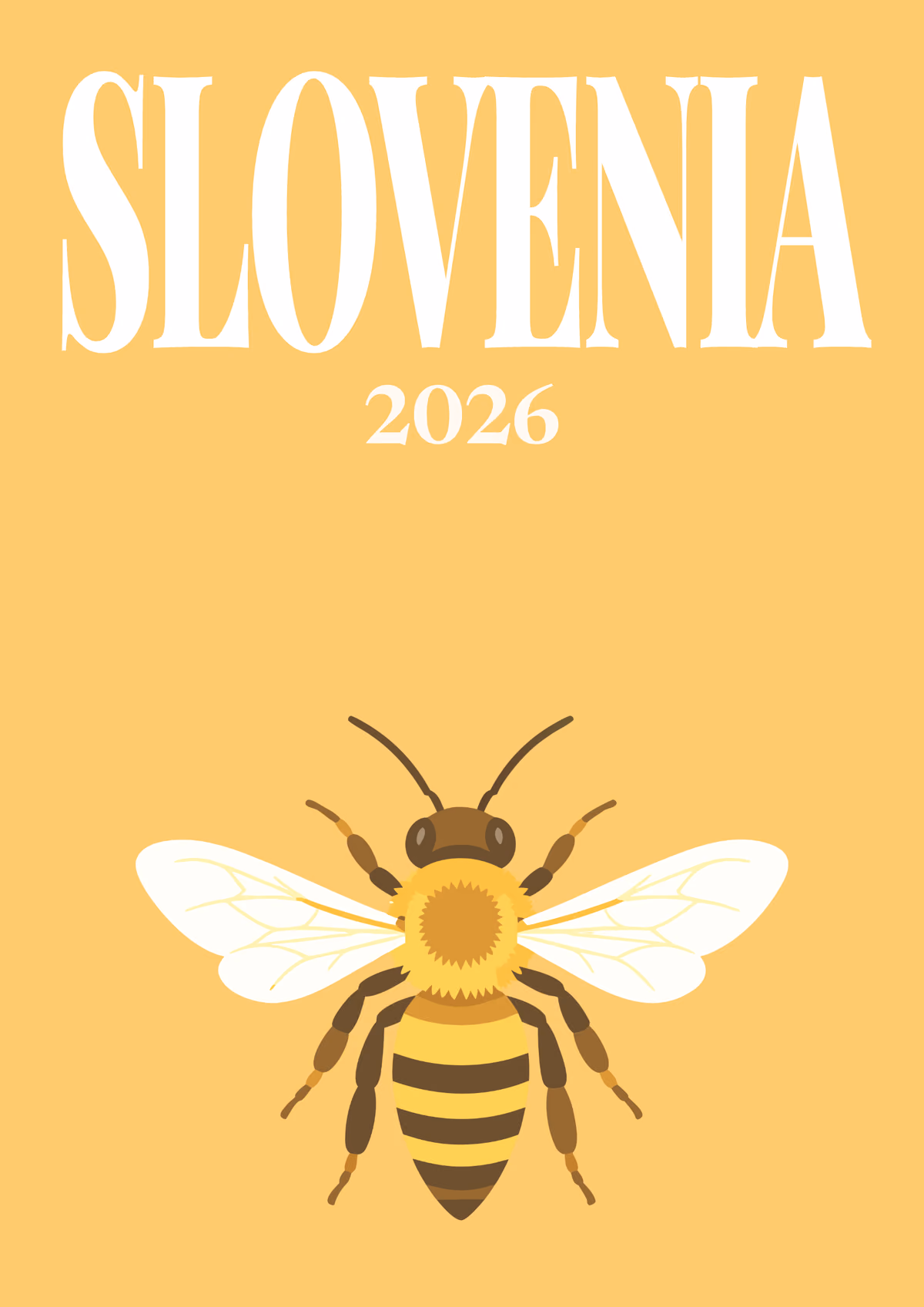 Slovenia illustrated travel photo book cover with the honey bee artwork