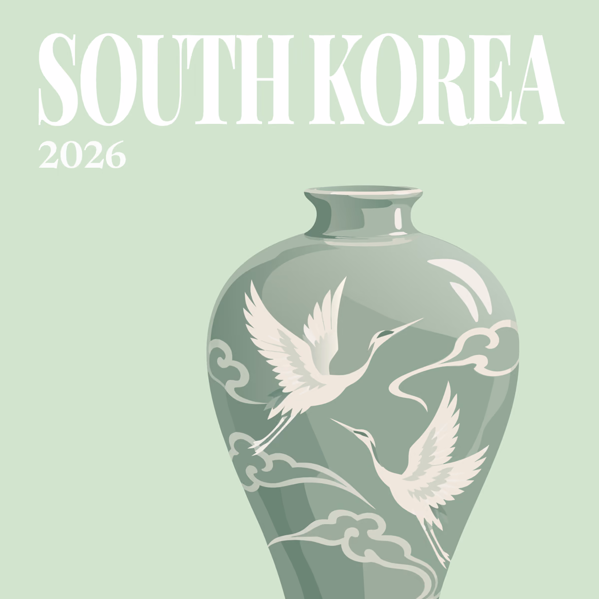 South Korea illustrated square photo book cover with the celadon vase artwork