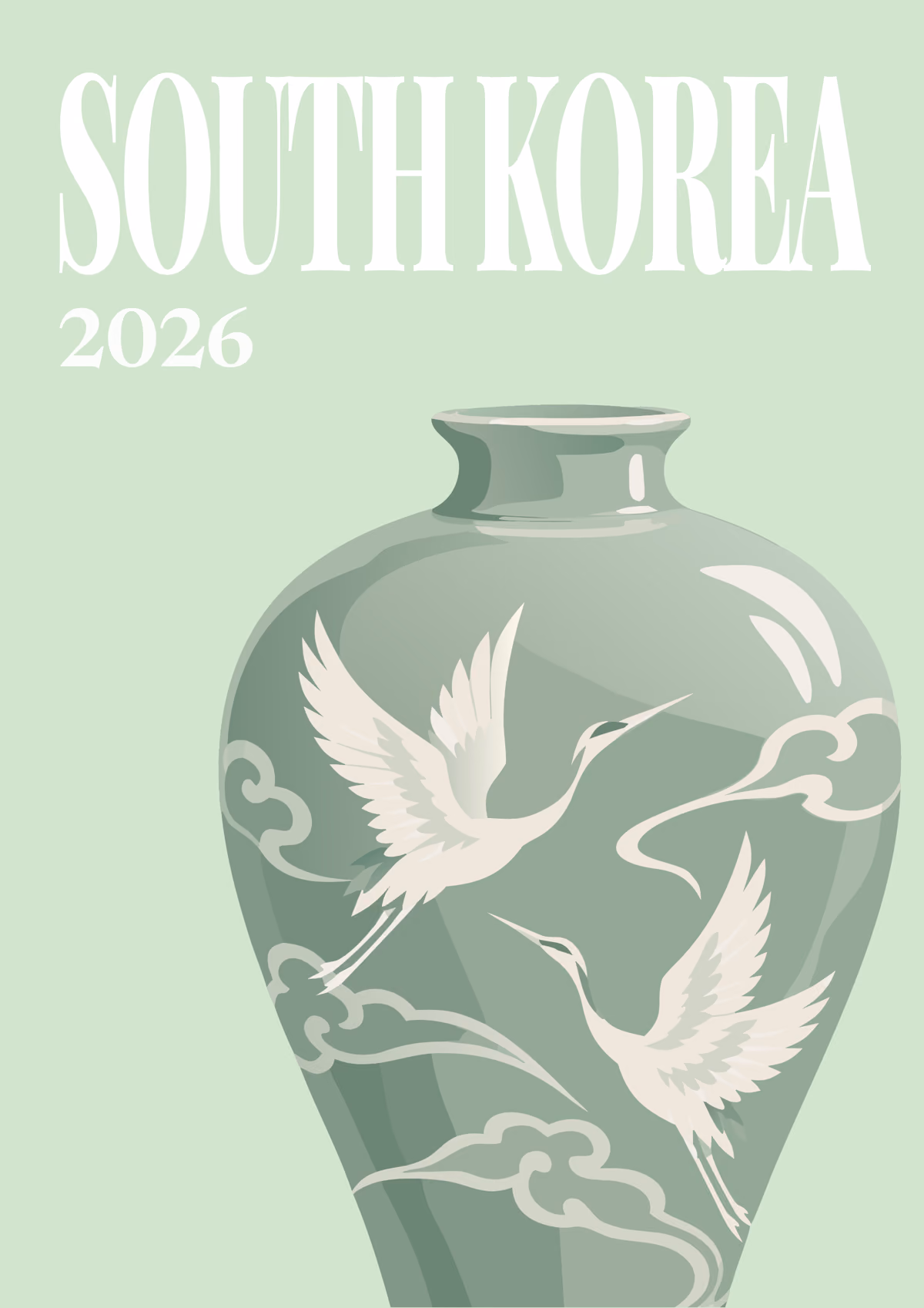 South Korea illustrated travel photo book cover with the celadon vase artwork