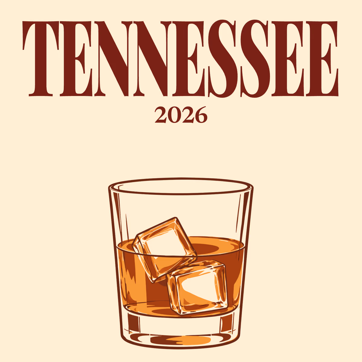 Tennessee illustrated square photo book cover with the whiskey artwork