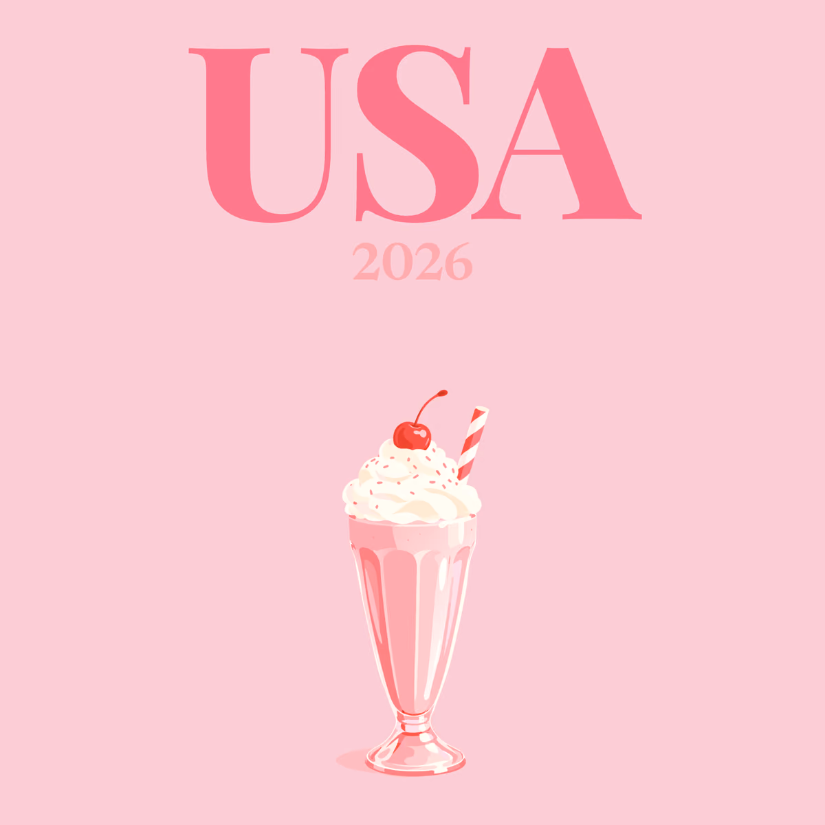 USA illustrated square photo book cover with the milkshake artwork