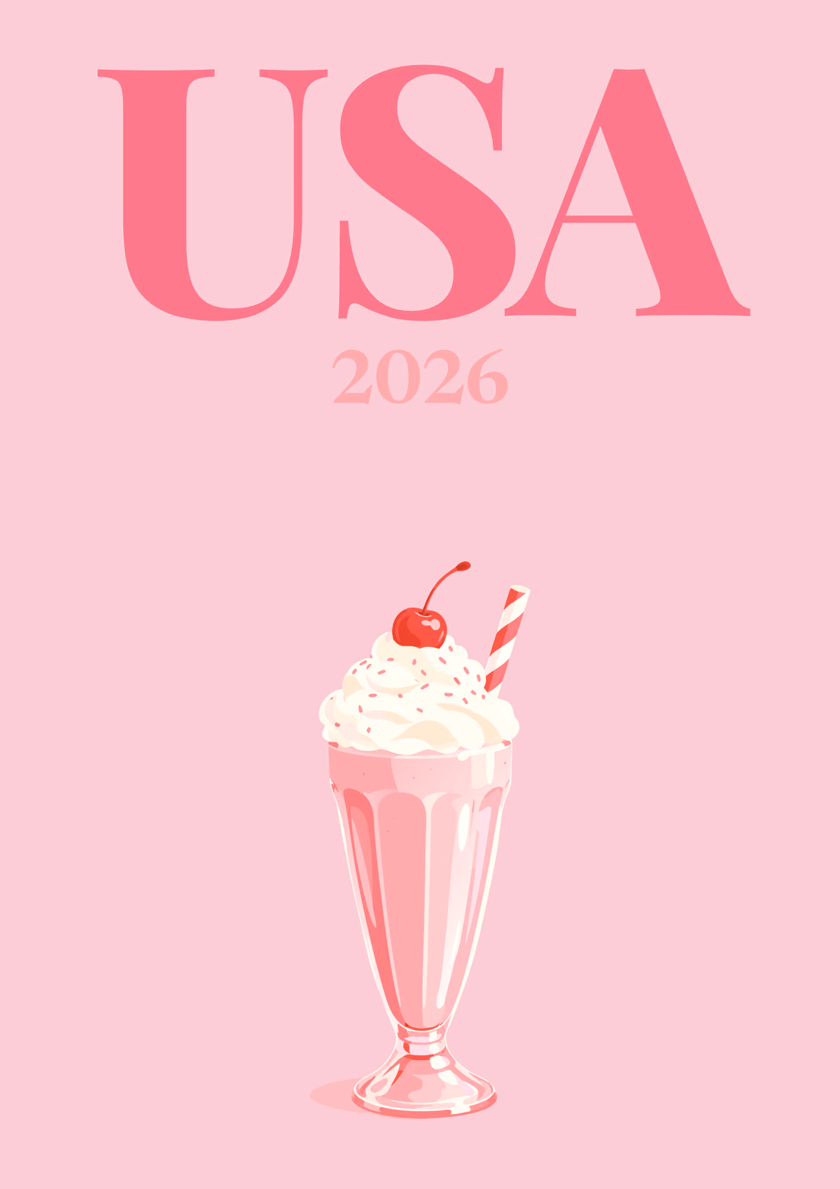 USA illustrated travel photo book cover with the milkshake artwork