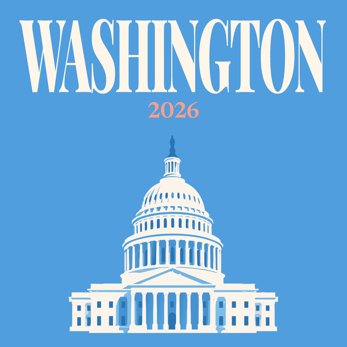 Washington illustrated square photo book cover with the Capitol artwork