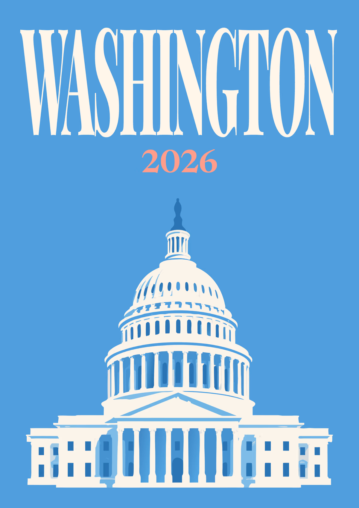 Washington illustrated travel photo book cover with the Capitol artwork