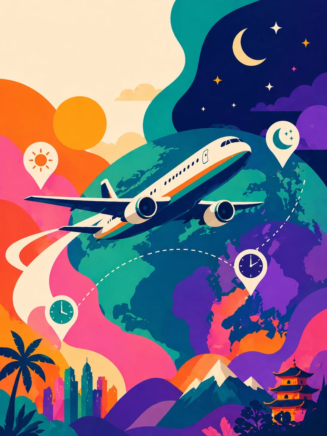 Jet Lag Calculator travel recovery plan for long haul flights by route direction and time zone