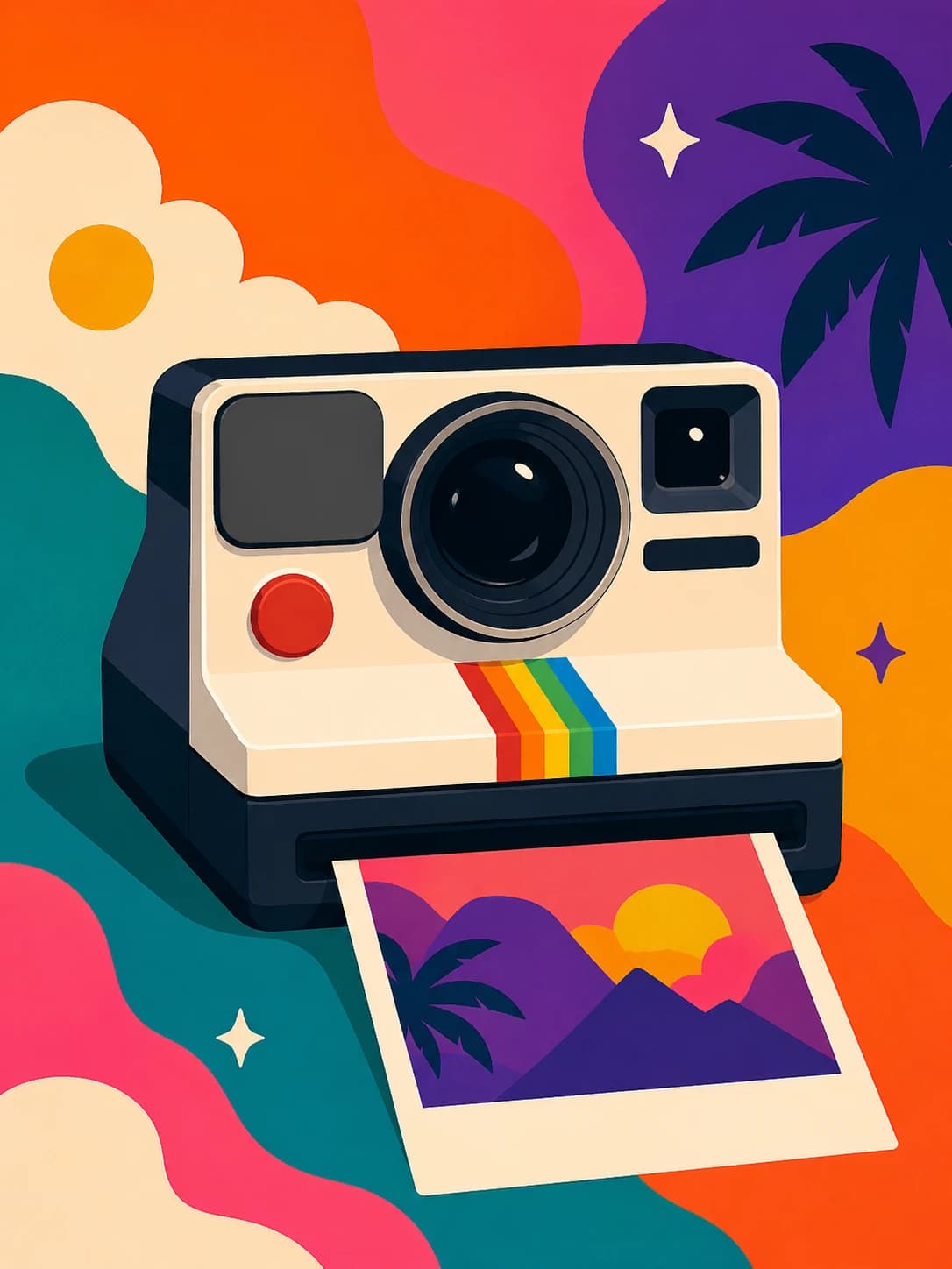 Polaroid Camera webcam tool for taking a photo and turning it into a Polaroid style travel print