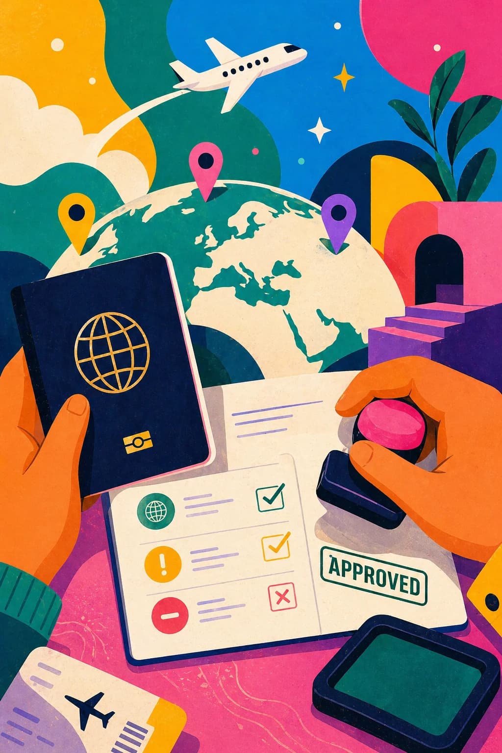 Visa Checker travel tool showing passport visa rules and entry requirements by destination