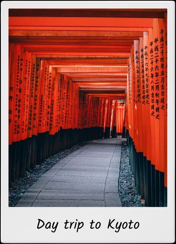 Kyoto torii gates saved as a TripMemo Polaroid