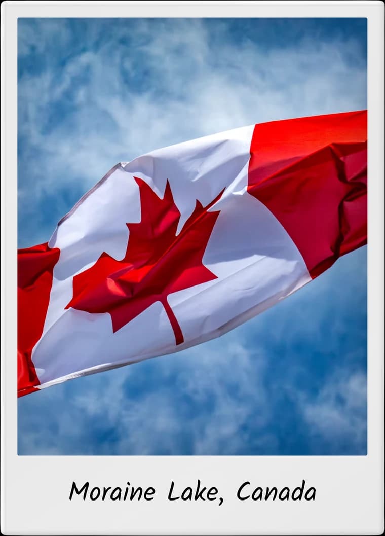 TripMemo app features showing a Canadian flag Polaroid from a shared Canada TripBook
