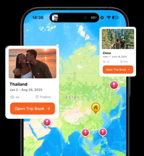 TripMemo travel map with photos