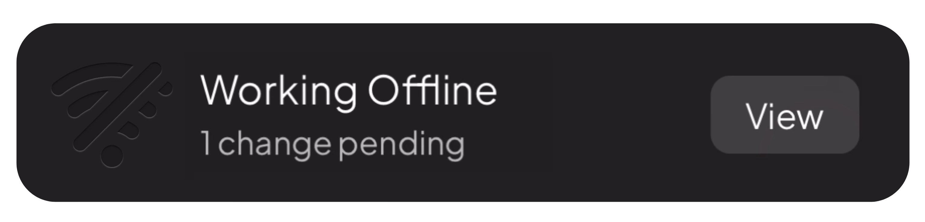 Working Offline, 1 change pending