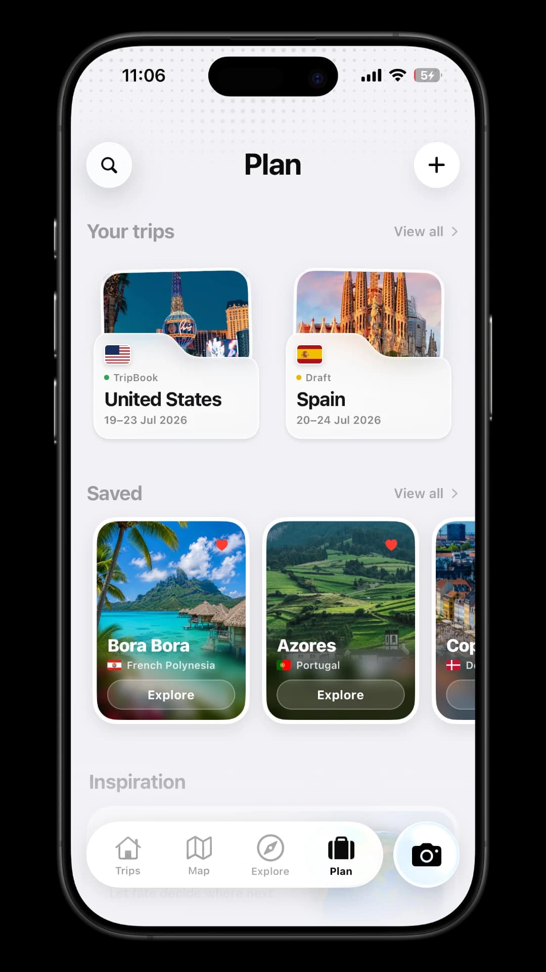 TripMemo itinerary planner on iPhone