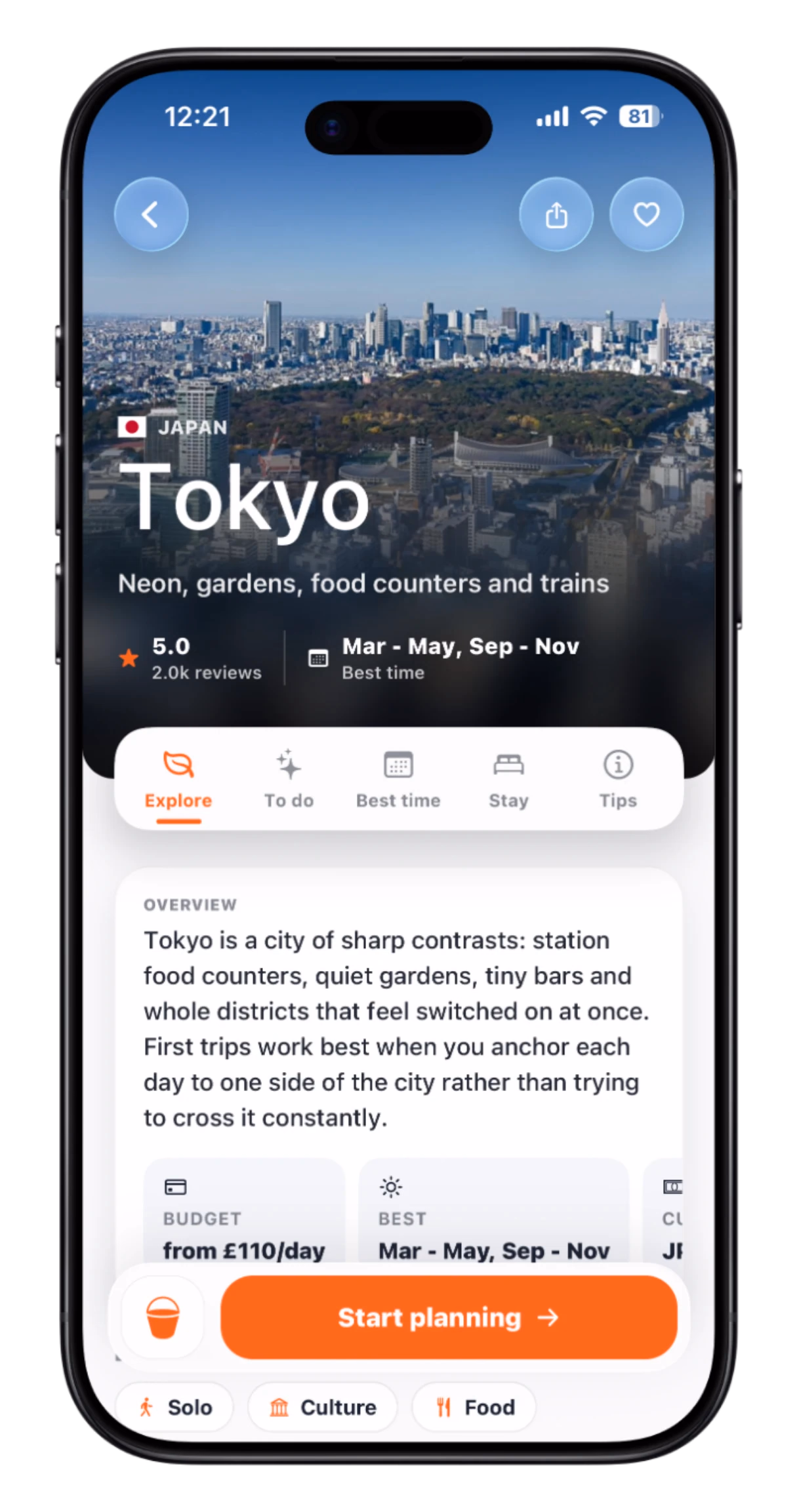 TripMemo Tokyo destination guide ready to save or start planning